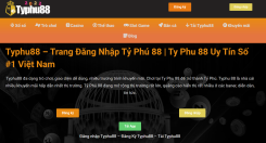 Typhu88 - Mang đến sự khác biệt cho giải trí cá cược online